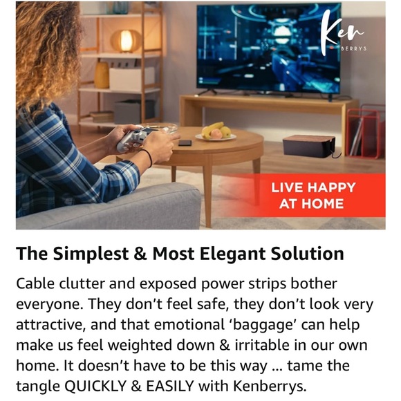 Kenberrys Cable Management Box Set - Large & Medium Woodgrain & Black Style - Picture 12 of 16